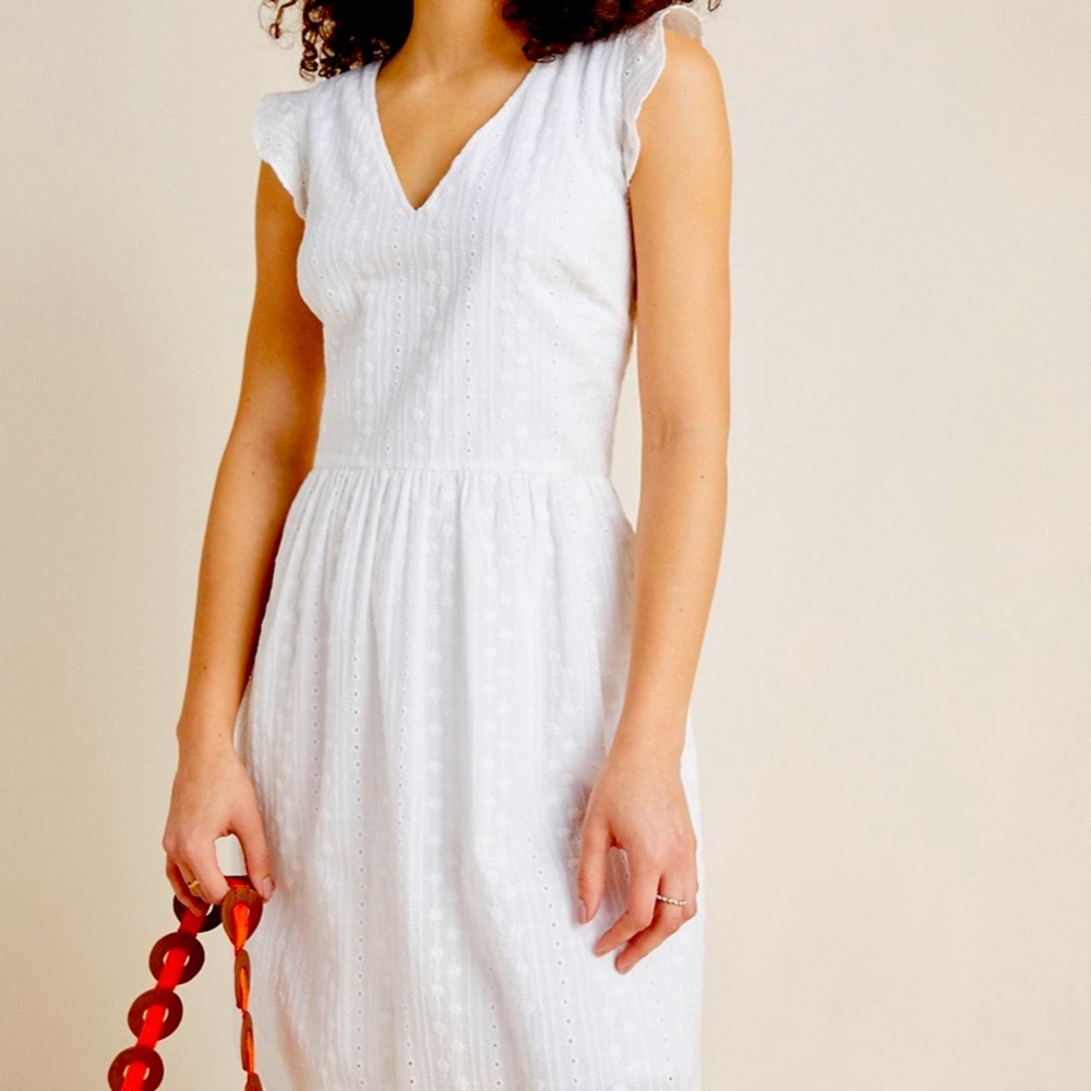 Anthropologie White MIni Dress